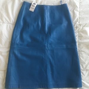 Vintage Gap Leather Blue Skirt NWT